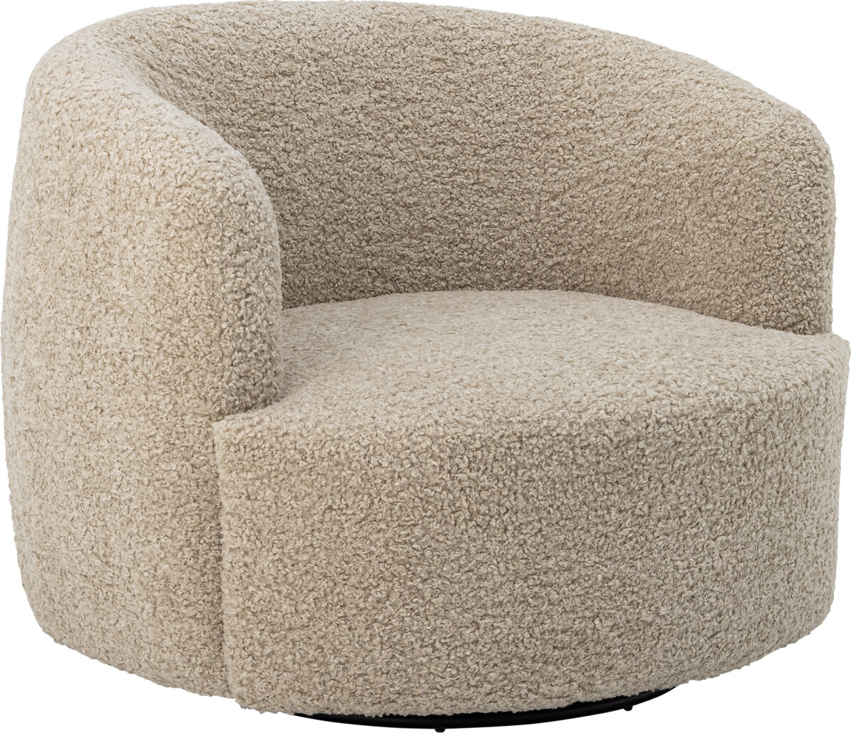 Bloomingville - Bocca Loungestol Med Drejefod - Natur - Polyester