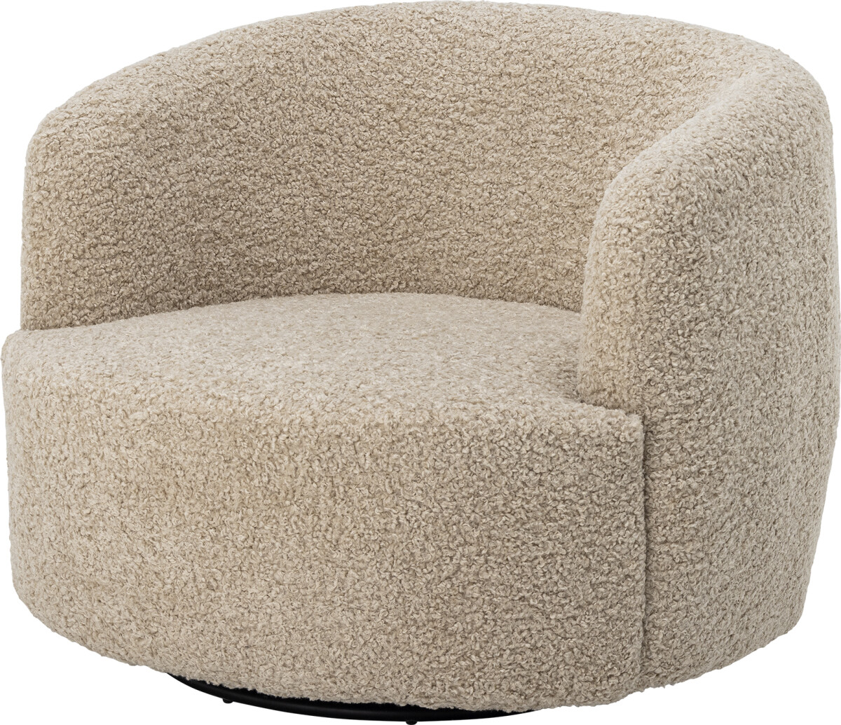 Bloomingville - Bocca Loungestol Med Drejefod - Natur - Polyester