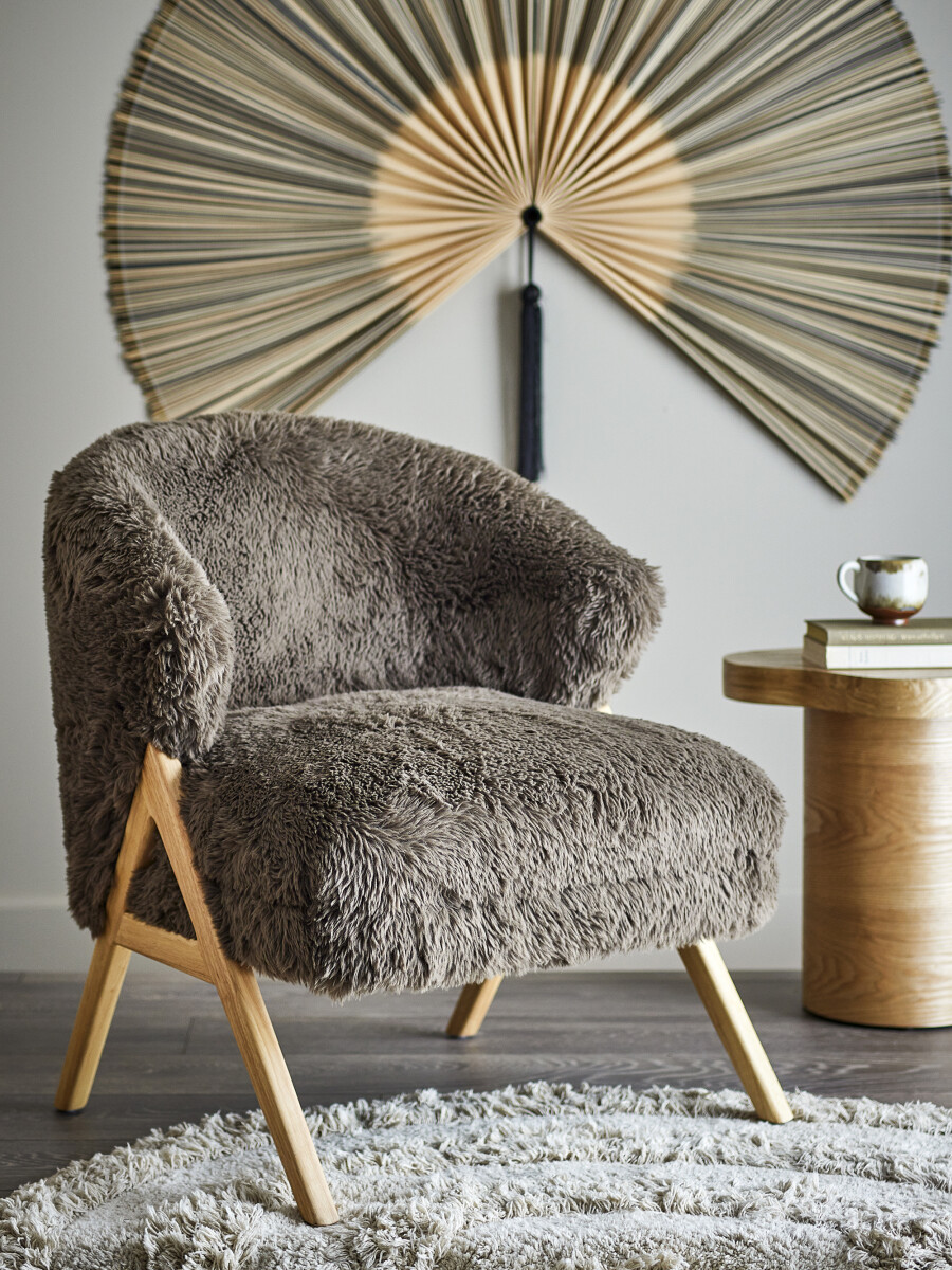 Bloomingville - Camino Loungestol - Indendørs - Brun - Gummitræ