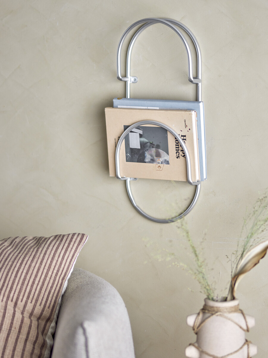 Bloomingville - Carlton Magasinholder Til Væg - Sølv - Metal