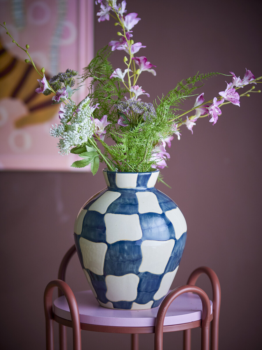 Bloomingville Vase - Check - Stentøj - 24 Cm