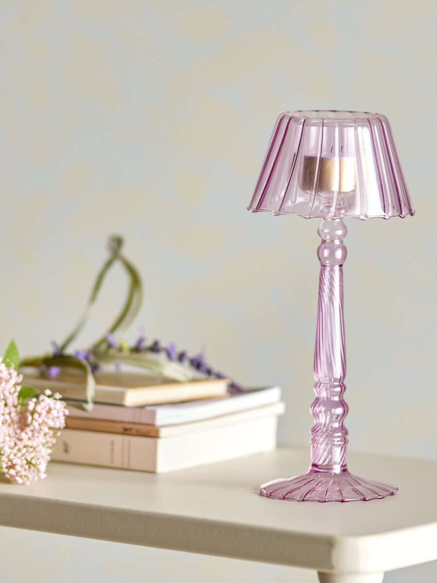 Bloomingville - Cisco Fyrfadsstage - Rosa - Glas