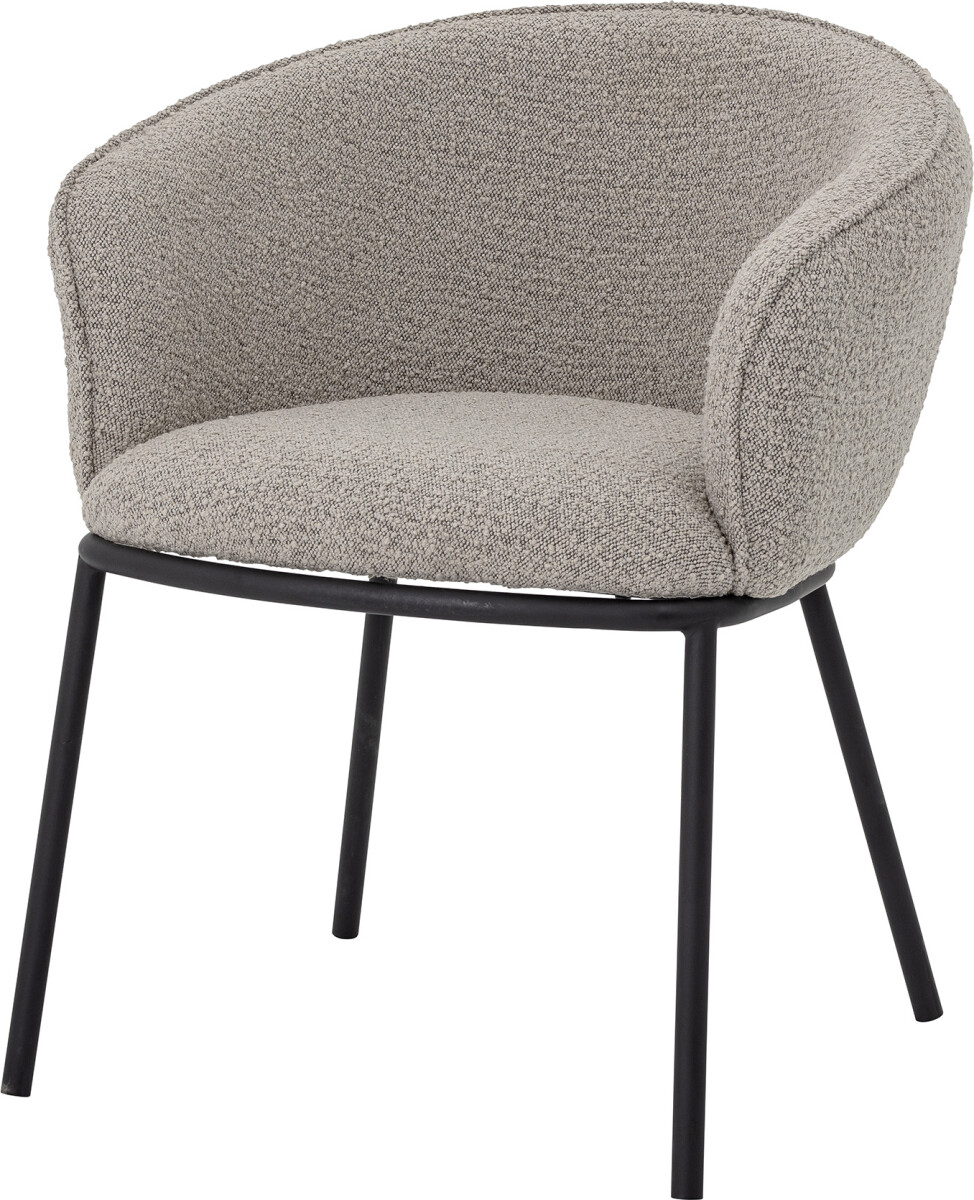 Bloomingville - Cortone Spisebordsstol Med Armlæn - Grå - Polyester