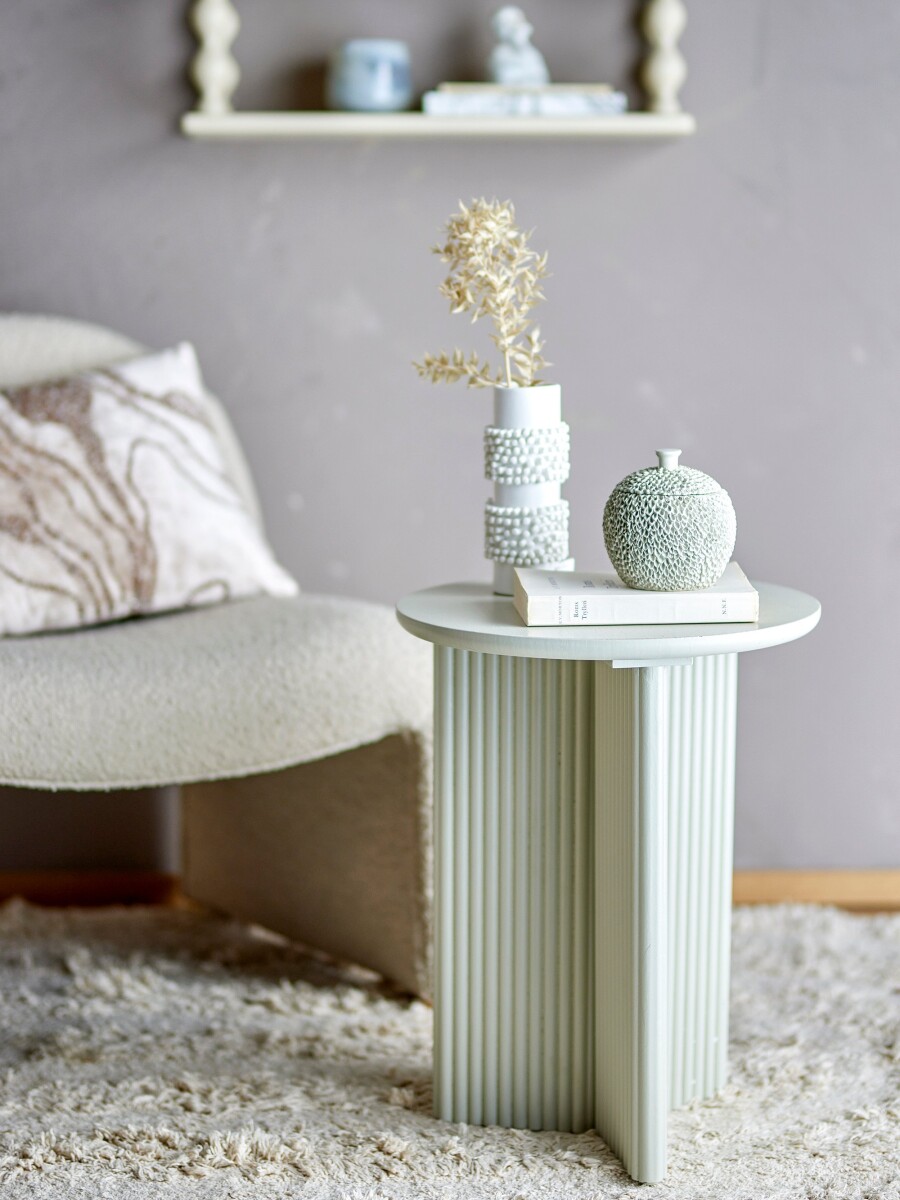 Bloomingville - Edith Rundt Sidebord - Fyrretræ - Hvid