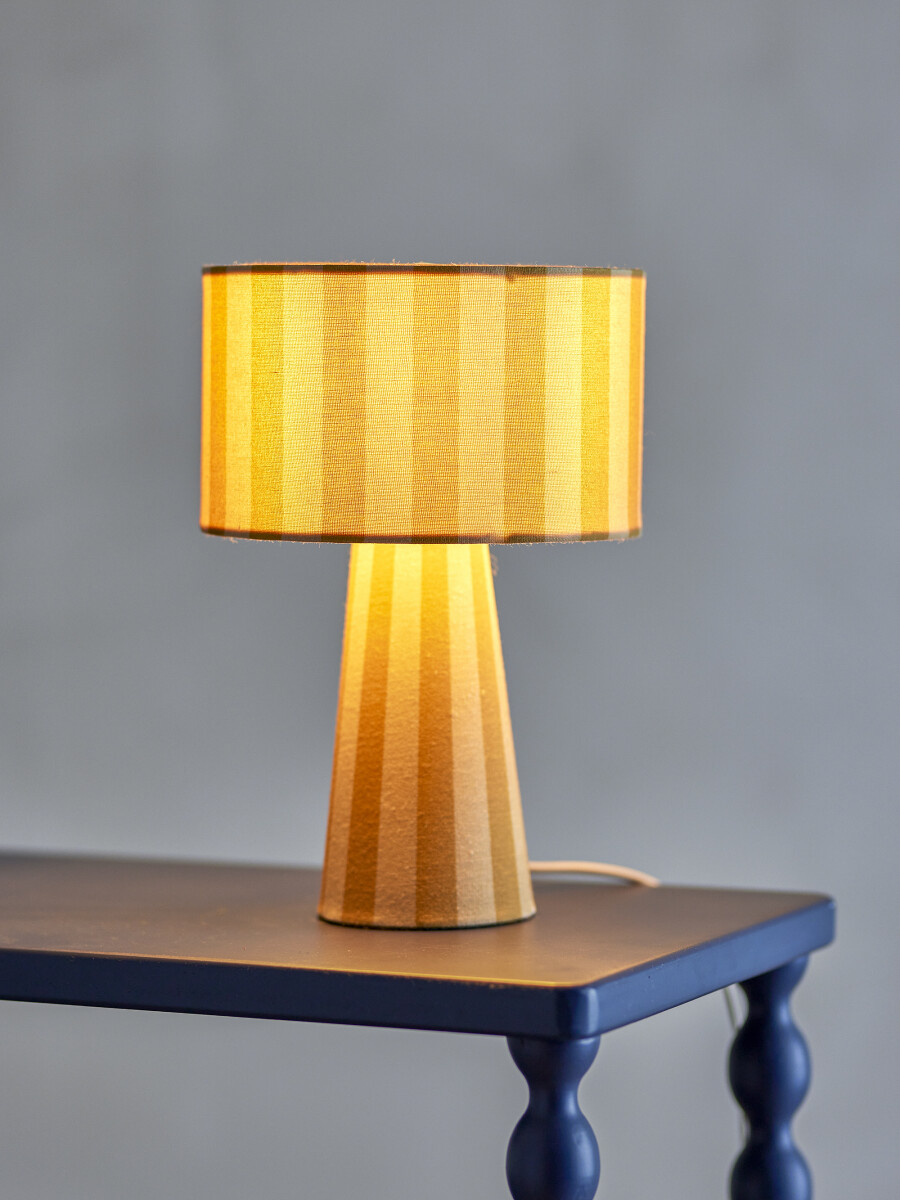 Bloomingville - Emmie Bordlampe - Gul - Hør - H 30 Cm
