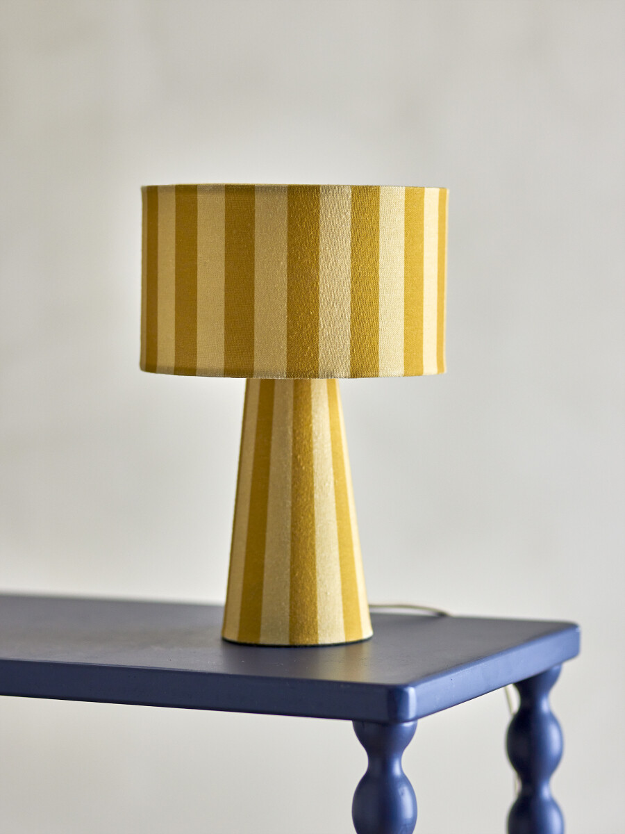 Bloomingville - Emmie Bordlampe - Gul - Hør - H 30 Cm