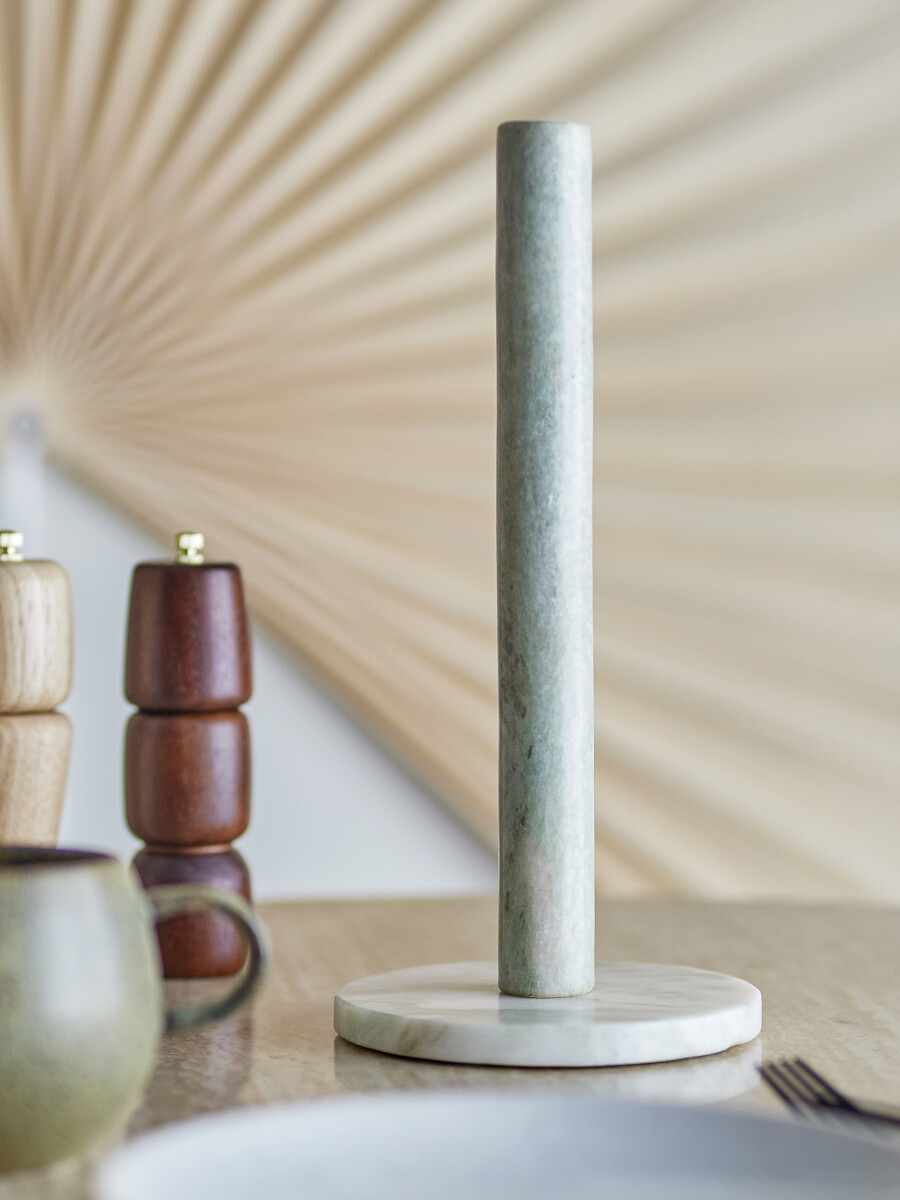 Bloomingville - Emy Køkkenrulleholder - Grøn - Marmor - 31 5 Cm