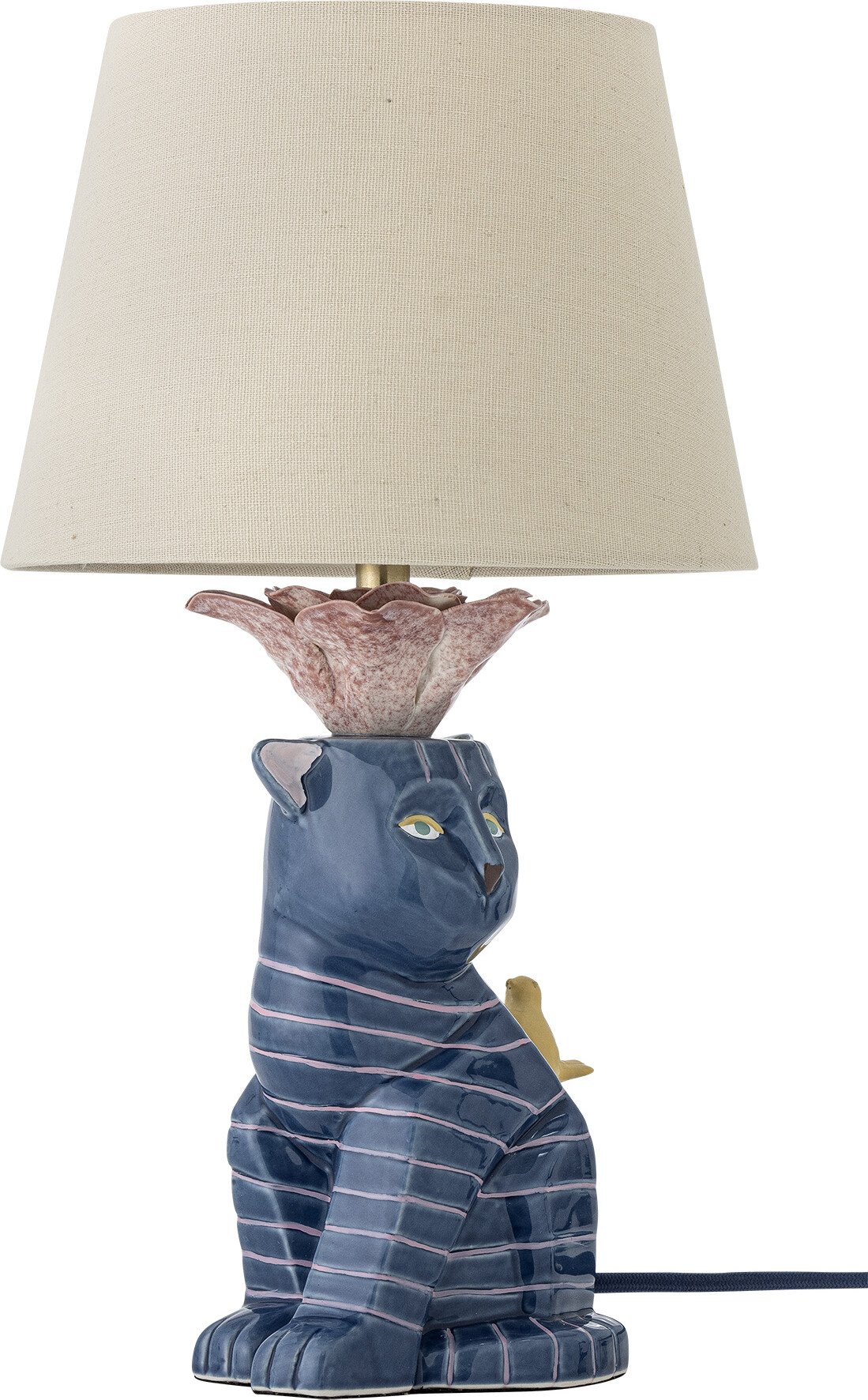 Bloomingville - Eri Bordlampe - Blå - Stentøj Keramik