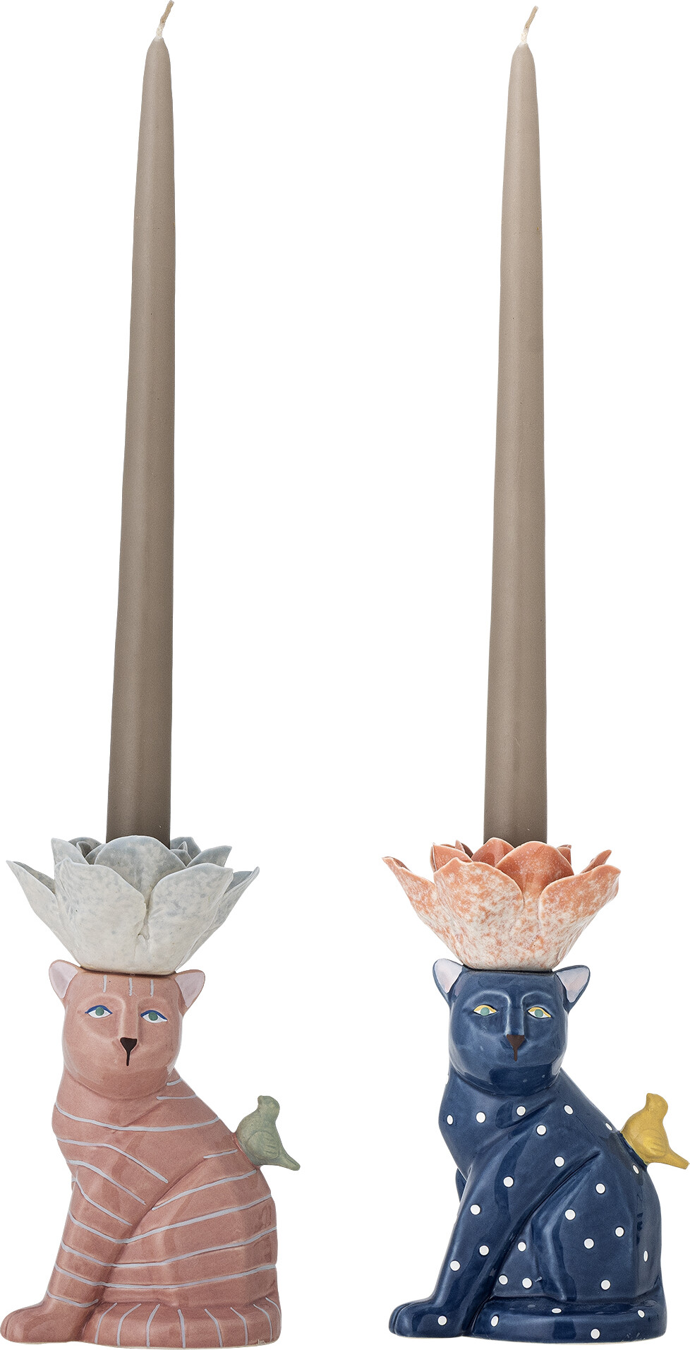 Bloomingville - Eri Lysestage - Stentøj - Sæt Med 2