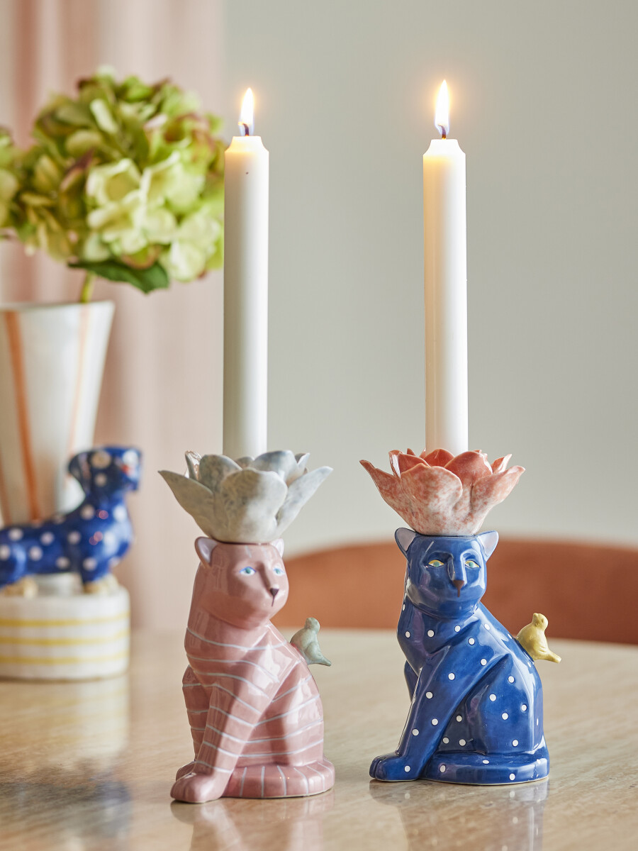 Bloomingville - Eri Lysestage - Stentøj - Sæt Med 2