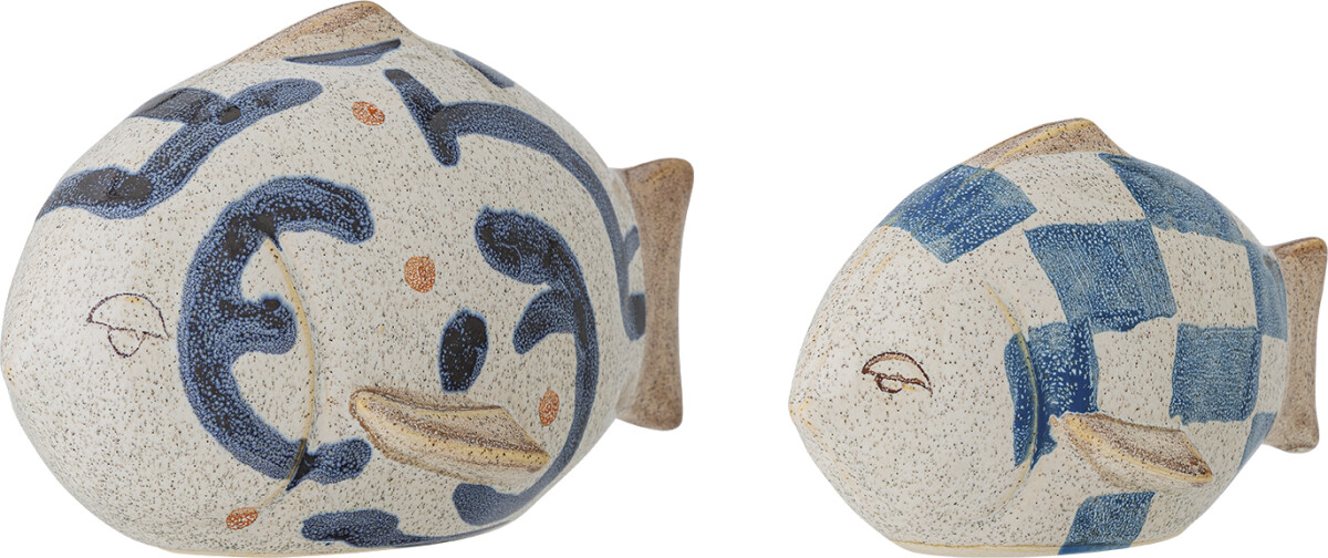 Bloomingville - Eviaya Deko - Blå - Stentøj - Sæt Med 2 Stk