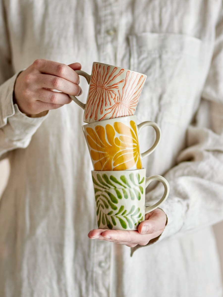 Creative Collection - Fauni Krus - Gul - 3 Stk - Stentøj Keramik