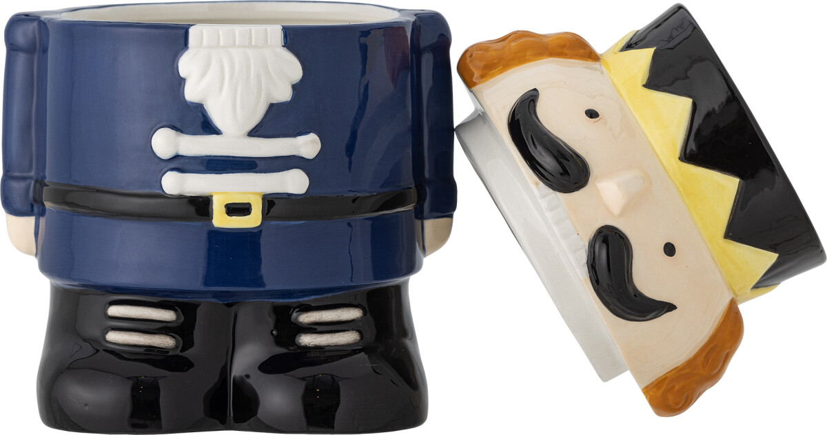 Bloomingville - Feast Krukke Med Låg - Nøddeknækker - Blå - Keramik