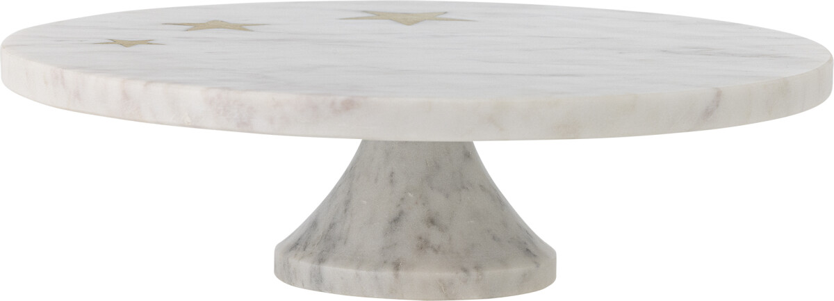 Bloomingville - Fenya Star Kagefad På Fod - Hvid - Marmor