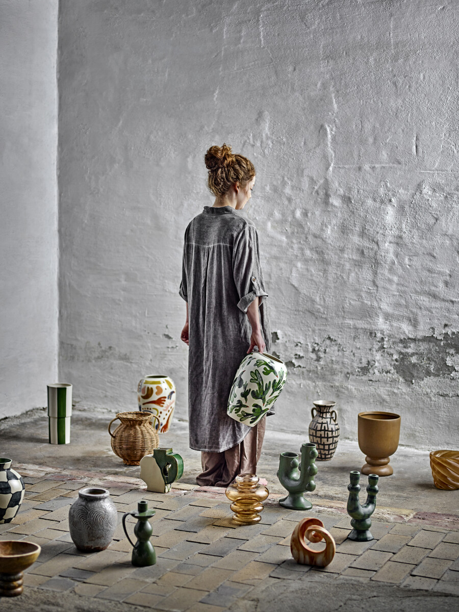 Bloomingville - Floki Vase - Grøn - Stentøj Keramik
