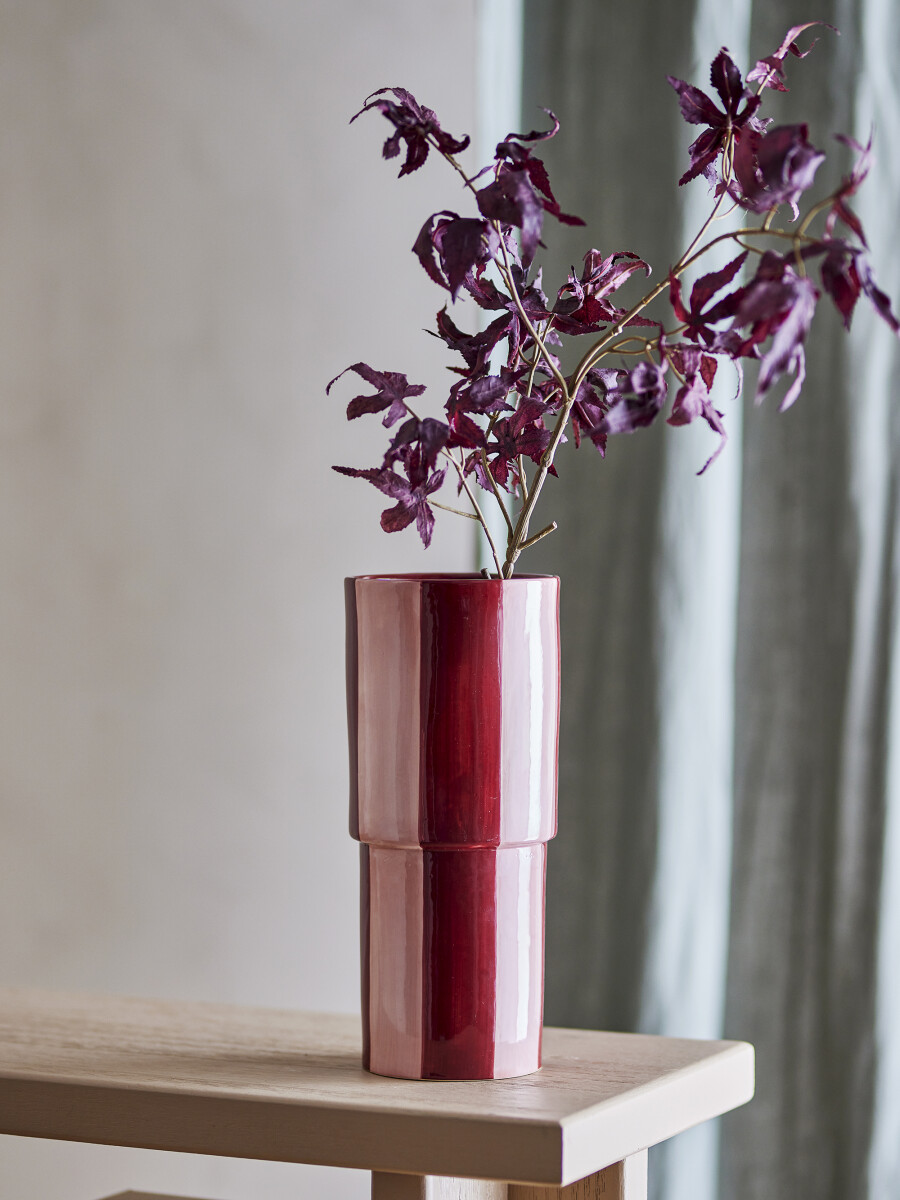 Bloomingville - Floki Vase - Rød - Stentøj Keramik