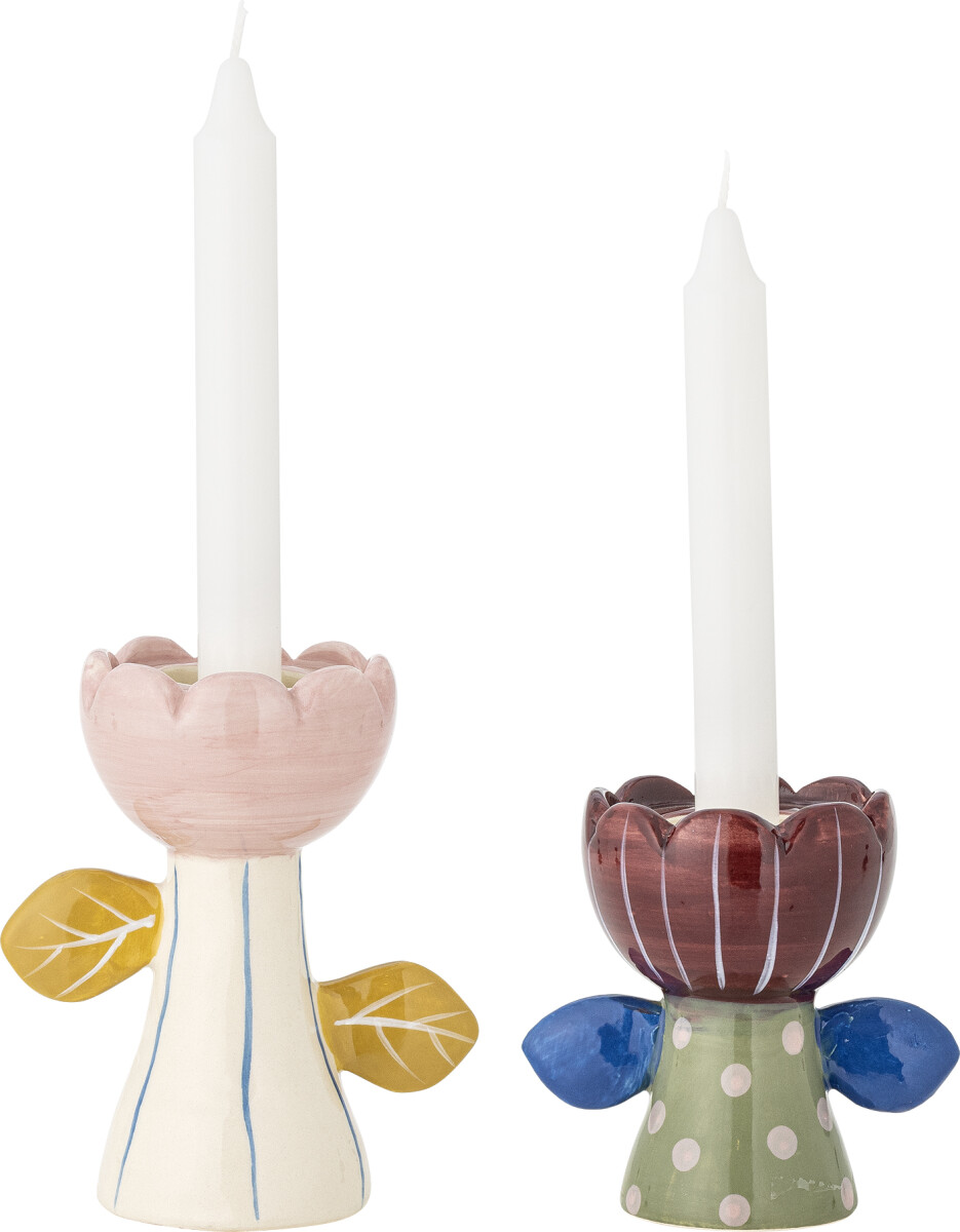 Bloomingville - Florita Lysestager - Stentøj Keramik - 2 Dele