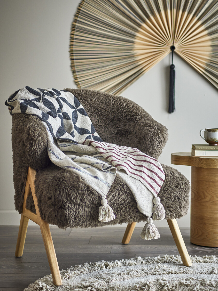 Bloomingville - Forma Plaid - Bomuld - 160X130 Cm - Natur