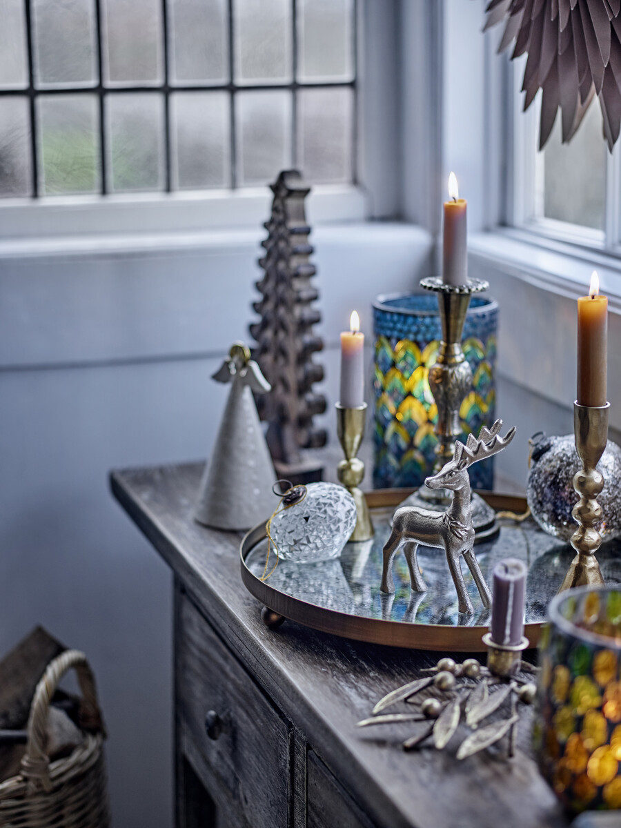 Bloomingville - Glacier Fad - Guld - Metal - Glas