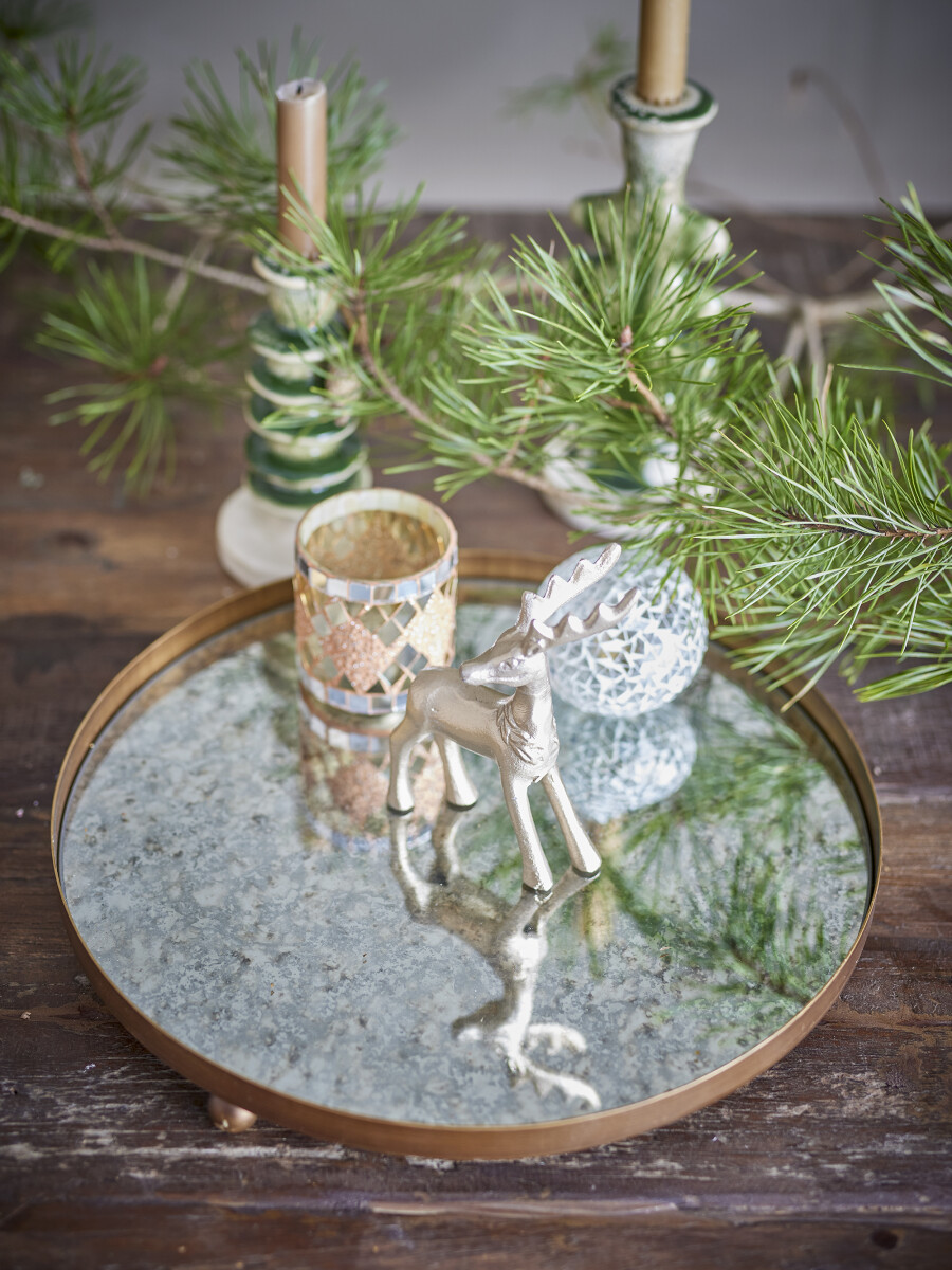 Bloomingville - Glacier Fad - Guld - Metal - Glas