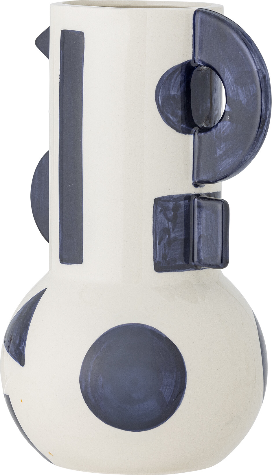 Bloomingville - Graphica Vase - Blå - Stentøj Keramik