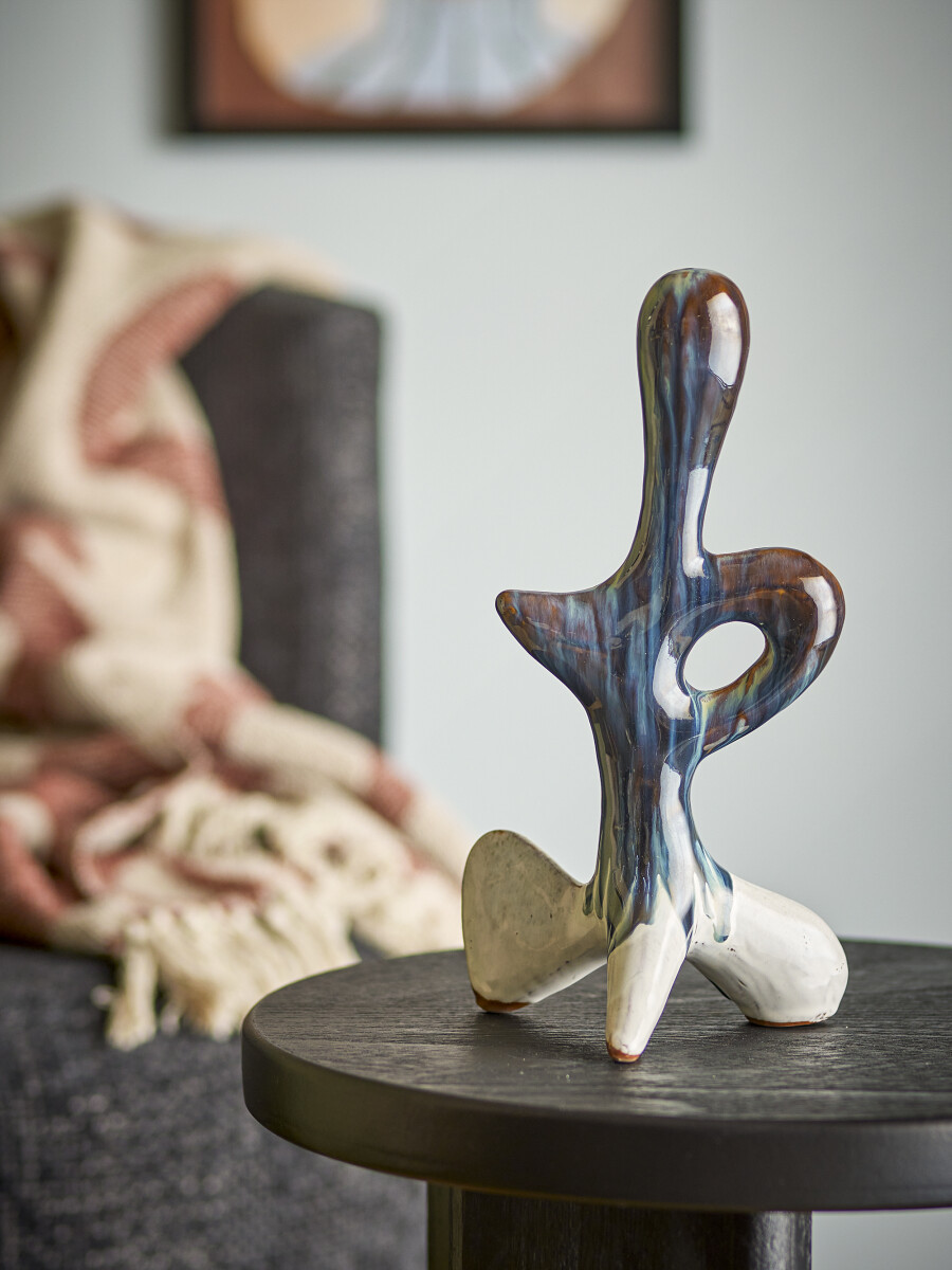 Bloomingville - Harlan Skulptur Dekoration - Blå - Stentøj