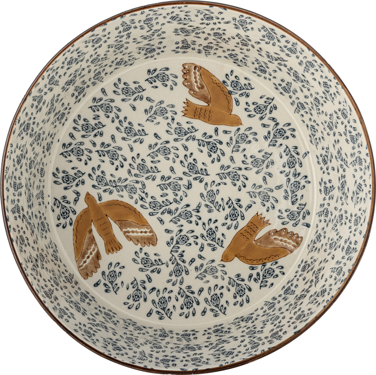 Bloomingville - Skål Hezha - Blå - Stentøj - Ø28 Cm