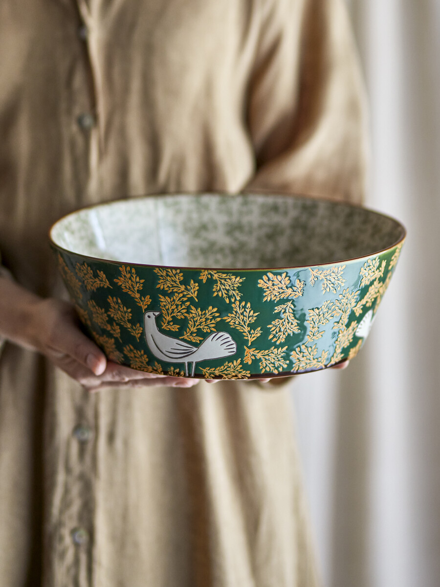 Bloomingville - Skål Hezha - Grøn - Stentøj - Ø28 Cm