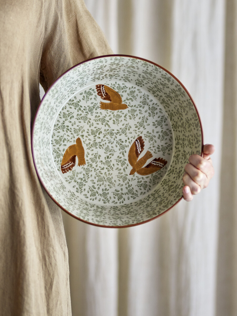 Bloomingville - Skål Hezha - Grøn - Stentøj - Ø28 Cm