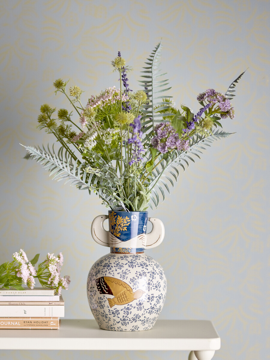 Bloomingville - Hezha Vase - Blå - Stentøj Keramik