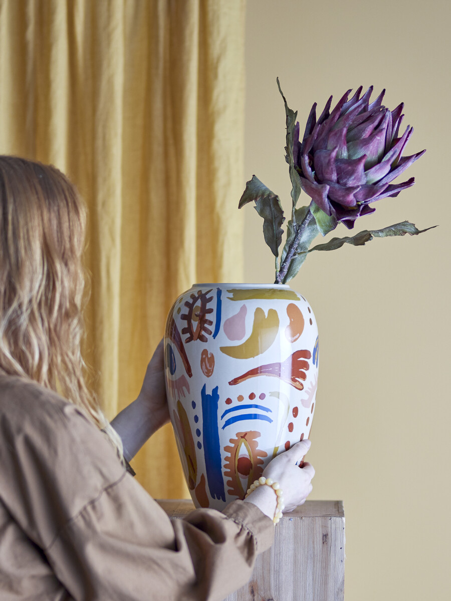 Bloomingville - Horus Vase - Orange - Stentøj Keramik - H 32 Cm