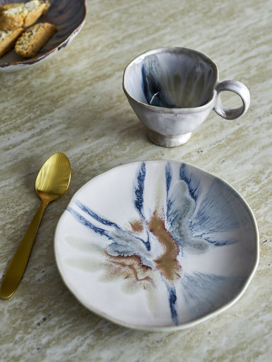 Bloomingville - Imogen Tallerken - Multifarvet - Stentøj Keramik