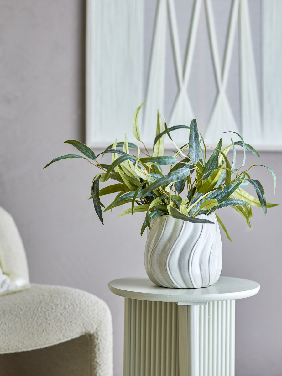 Bloomingville Urtepotteskjuler - Isidora - Hvid - Stentøj