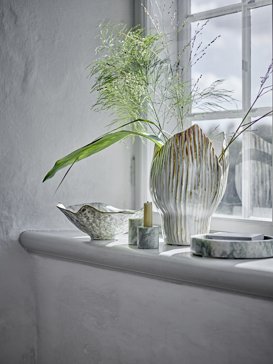 Bloomingville - Ivette Fad - Grøn - Marmor - Ø 20 Cm