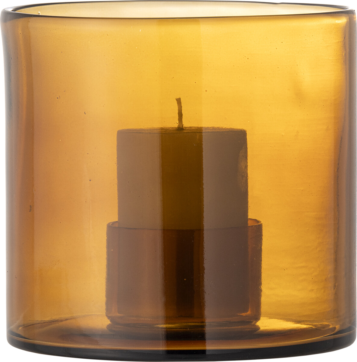 Bloomingville - Kahlah Lysestage - Brun - Genanvendt Glas