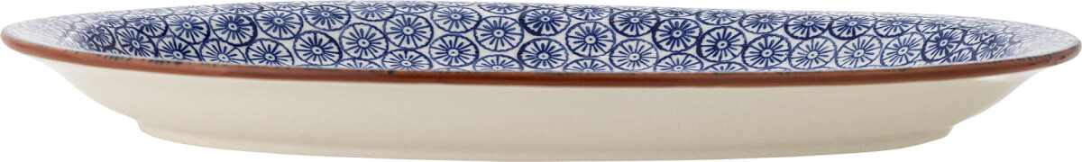 Bloomingville - Karine Serveringsfad - Blå - Stentøj - L 35 Cm