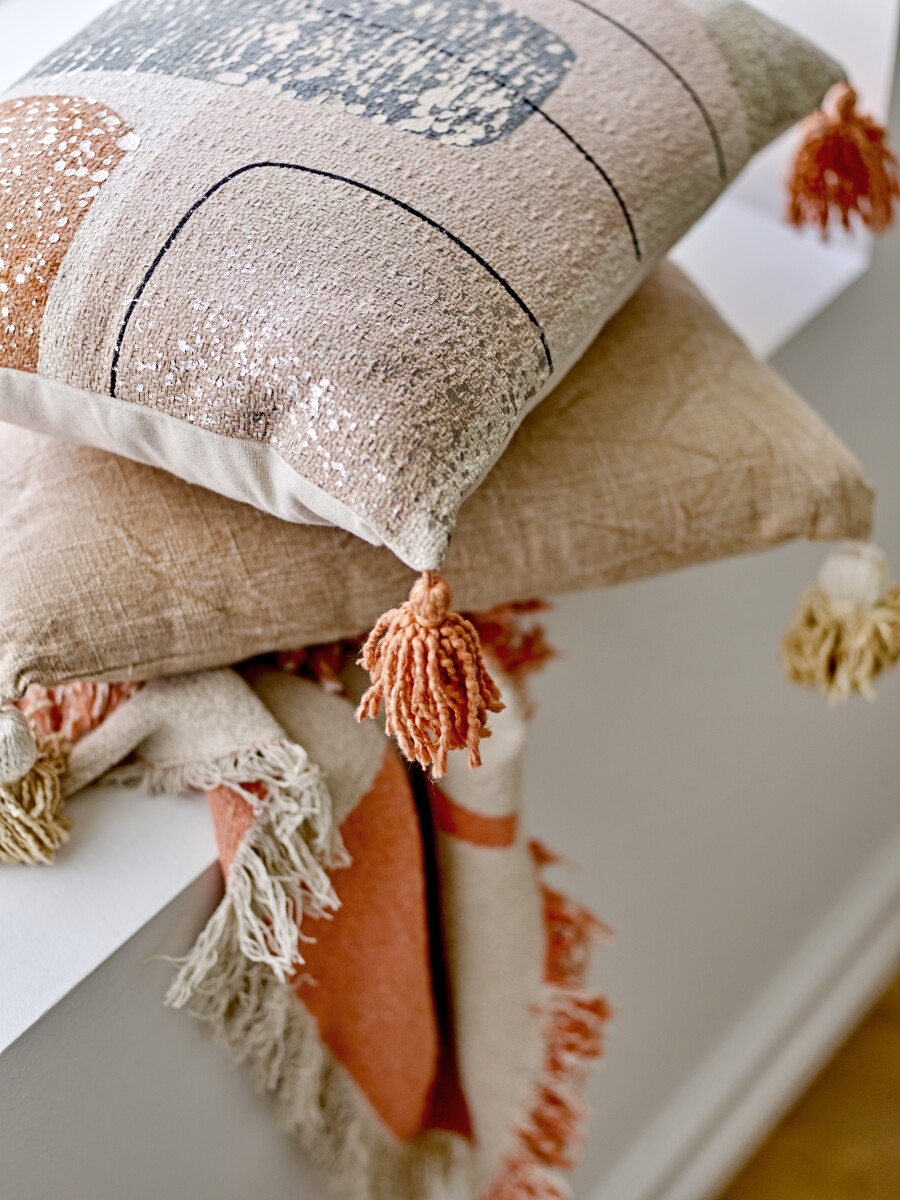 Bloomingville - Lanzo Pude - Orange - Bomuld - 50X35 Cm