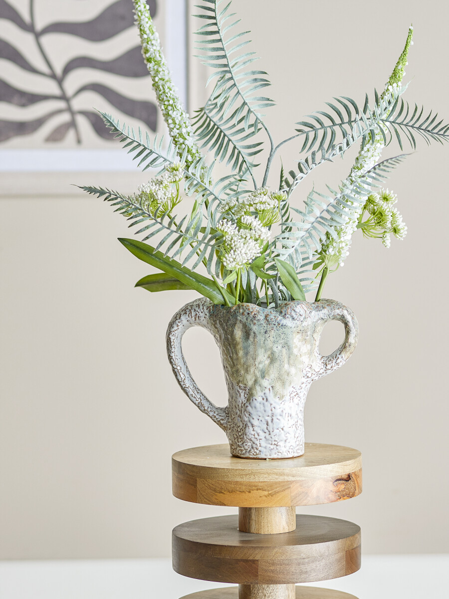 Bloomingville - Ledger Vase - Grøn - Stentøj Keramik