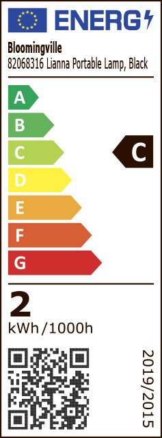 Bloomingville - Lianna Bordlampe - Genopladelig - Sort - Metal