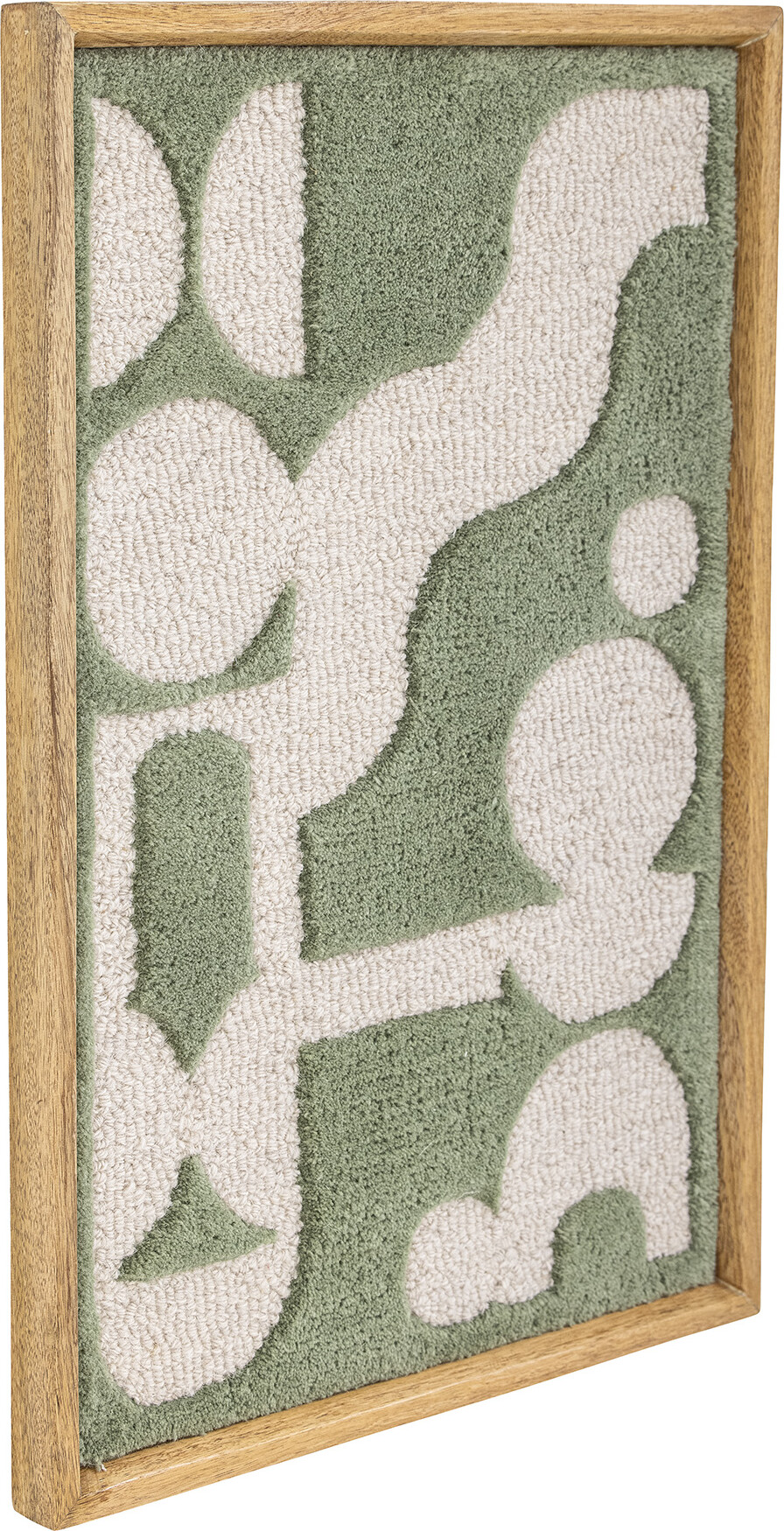 Bloomingville - Longton Vægtæppe I Ramme - Tuftet - Grøn - Uld
