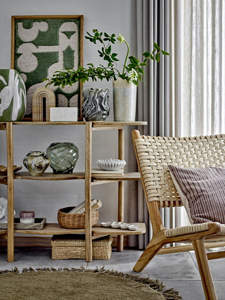 Bloomingville - Longton Vægtæppe I Ramme - Tuftet - Grøn - Uld