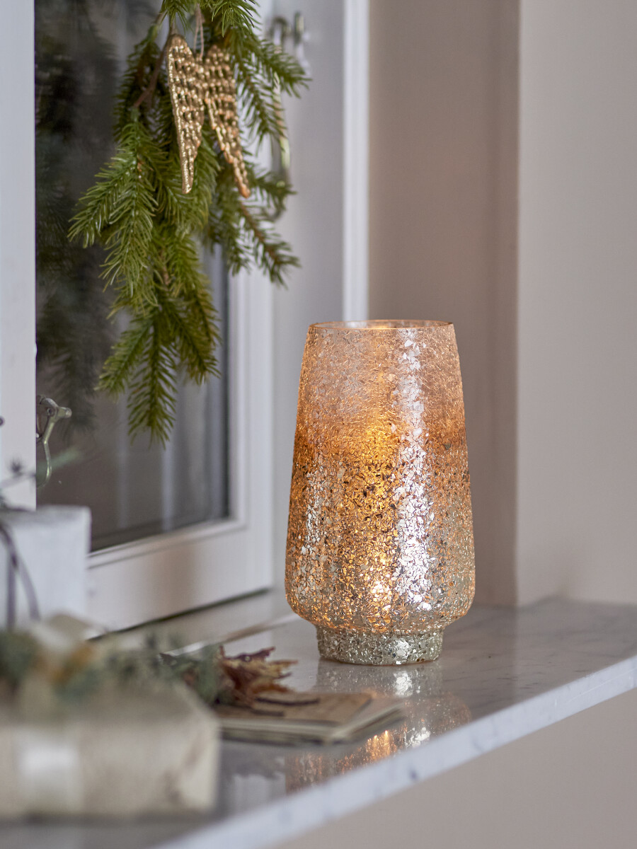 Bloomingville - Lucina Fyrfadsstage - Sølv - Glas