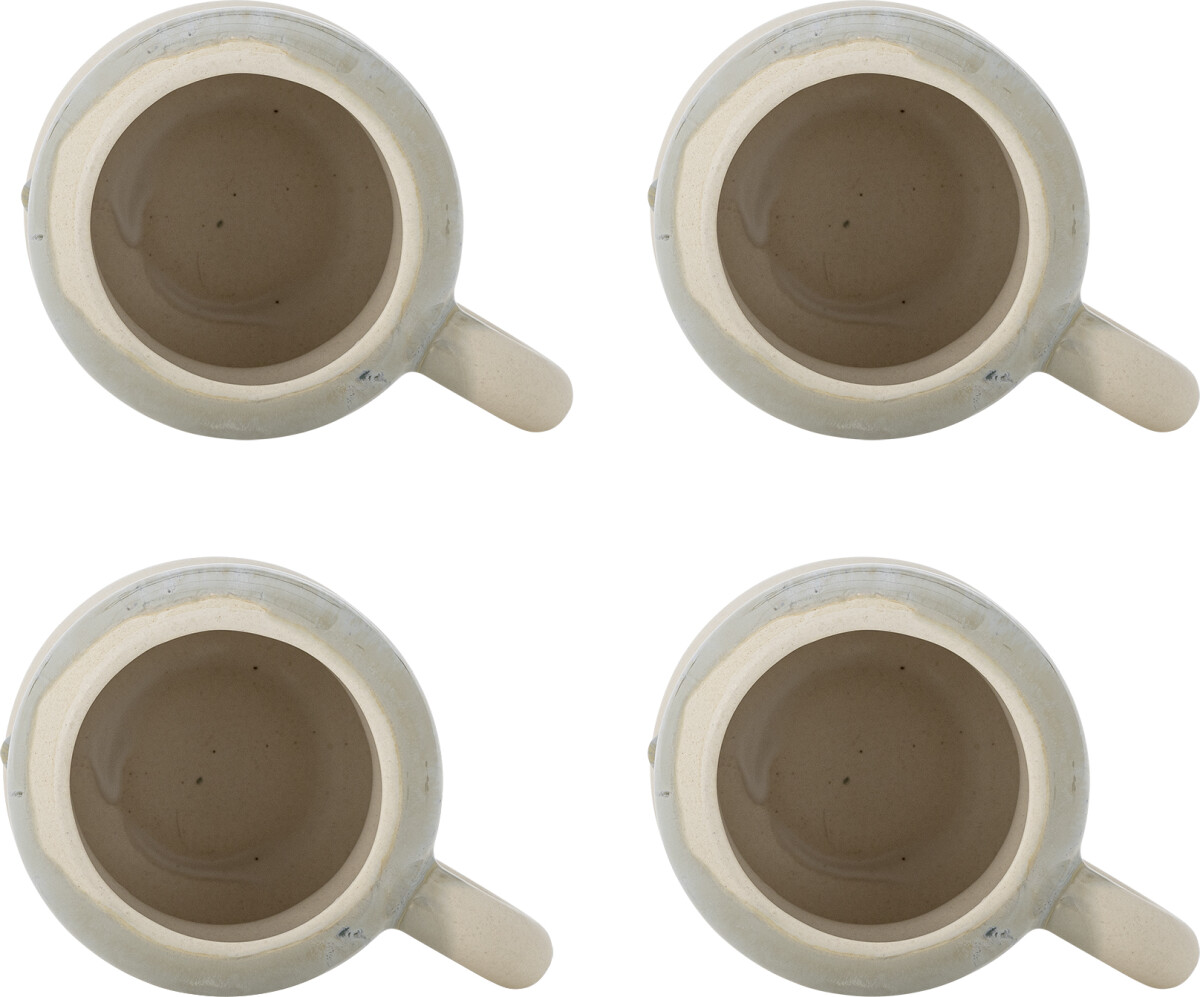 Bloomingville Krus - Luna - Blå - Stentøj - 400 Ml - Sæt Med 4