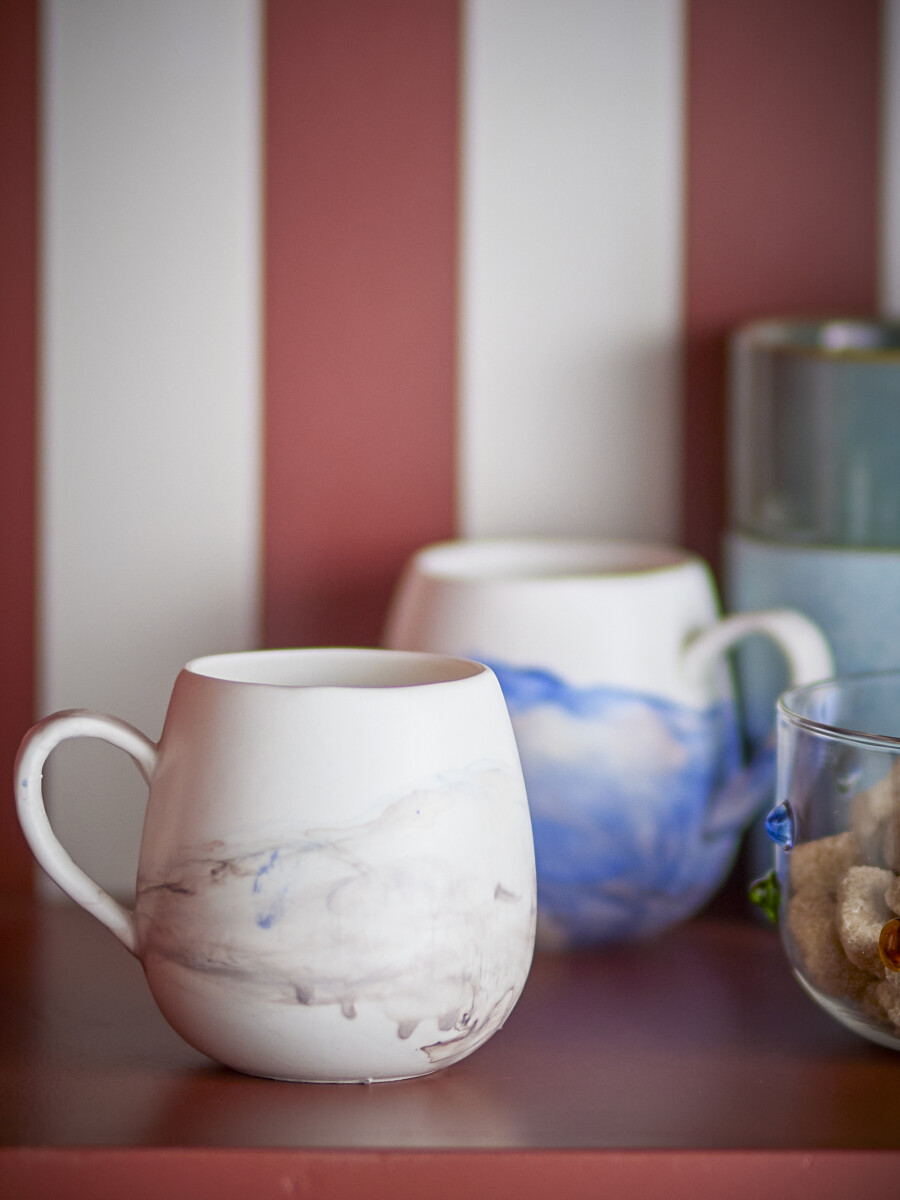 Bloomingville Krus - Lyre - Brun - Stentøj - 250 Ml - Sæt Med 4