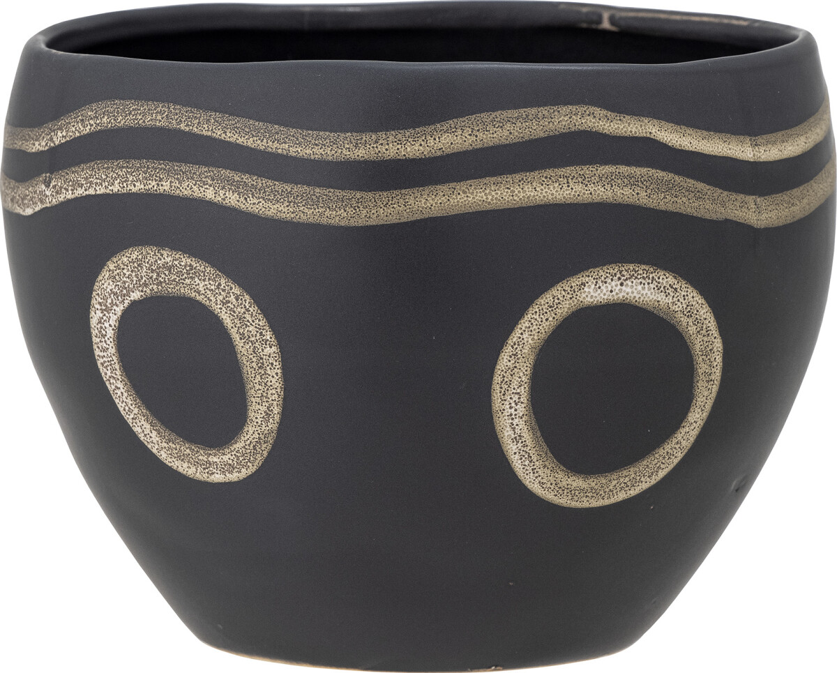 Bloomingville - Magnus Urtepotteskjuler - Sort - Stentøj Keramik