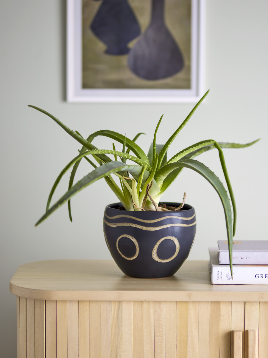 Bloomingville - Magnus Urtepotteskjuler - Sort - Stentøj Keramik