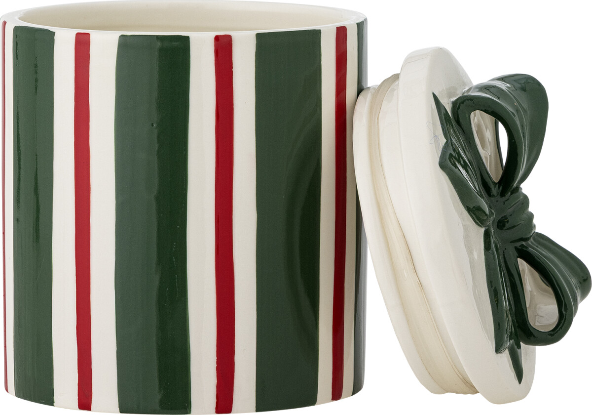 Bloomingville - Marnia Krukke Med Låg - Grøn - Stentøj - H 16 Cm
