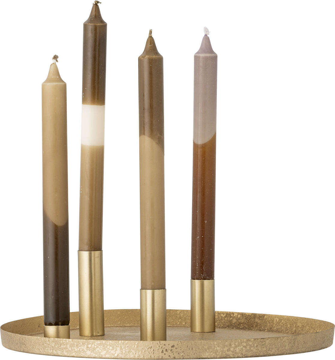 Bloomingville - Maxime Lysestager Med Fad - Guld - Metal - 7 Dele