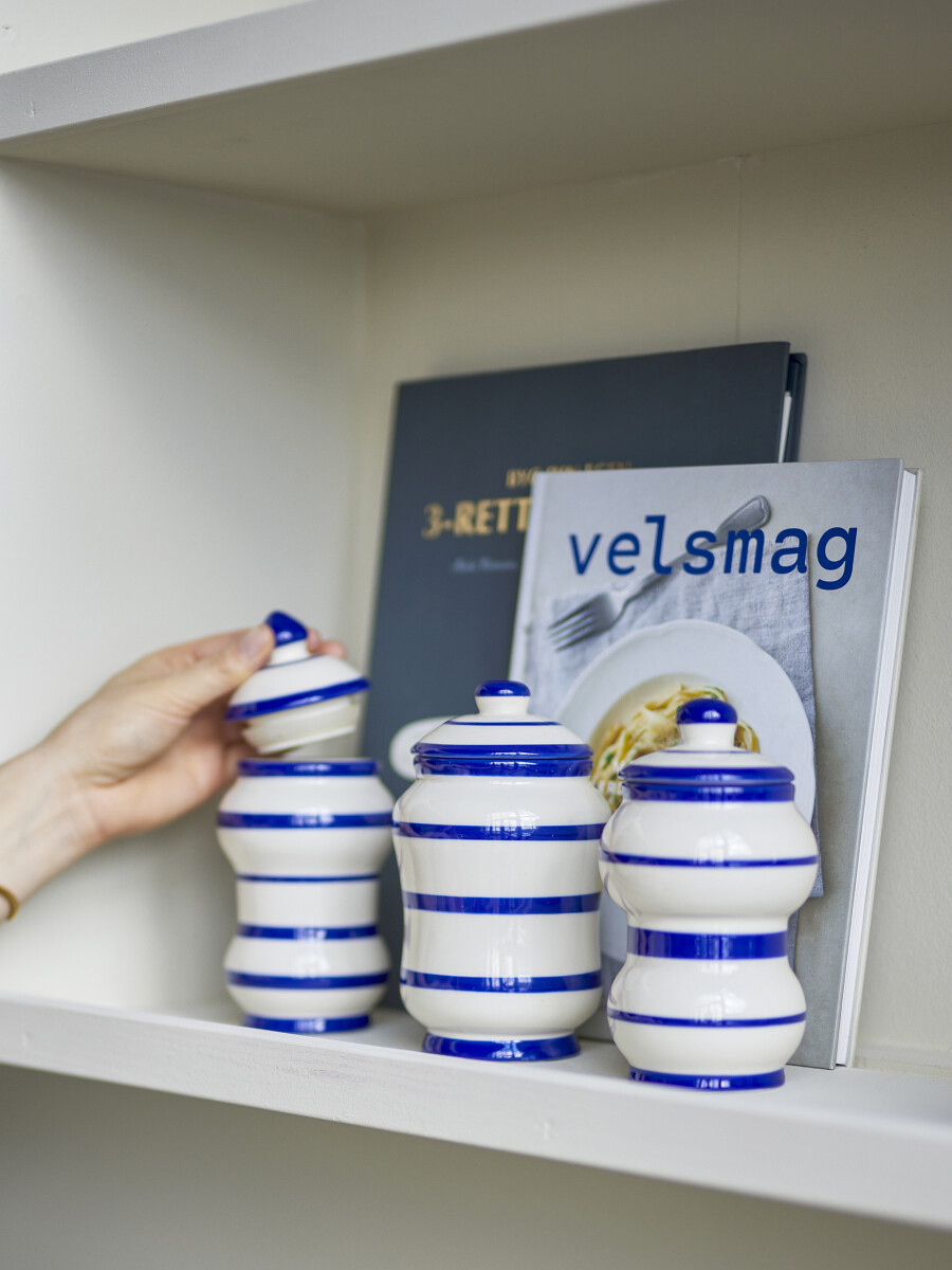 Bloomingville - Krukke Med Låg - Maynard - Stentøj - Sæt Med 3