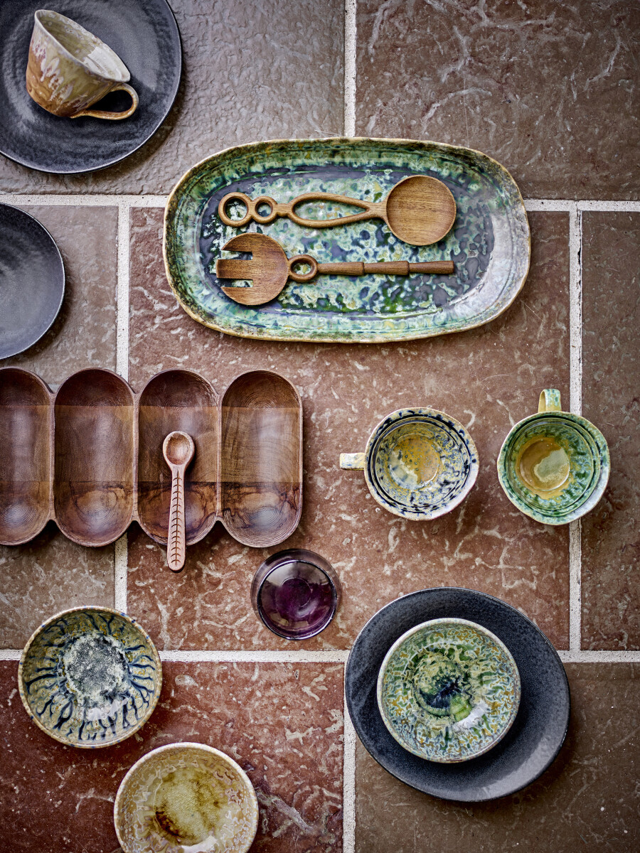 Bloomingville - Milani Serveringsfad - Grøn - Stentøj Keramik